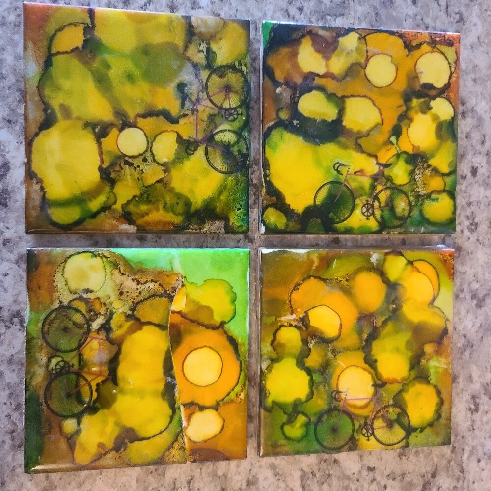 Decorative tile coasters
